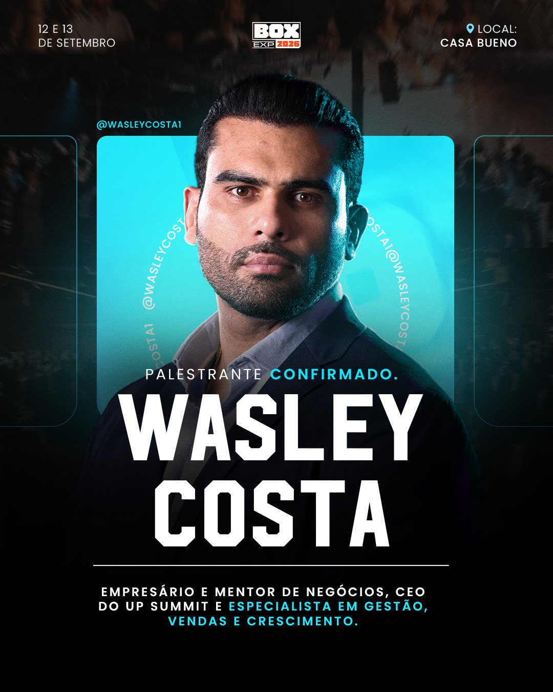 Wasley Costa, palestrante confirmado no Box Experience 2026